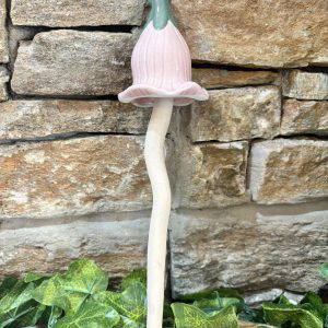 Pottery Mushroom Stake Pink