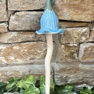 Pottery Mushroom Stake Blue
