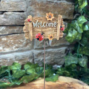 Ladybug Welcome Sign Stake