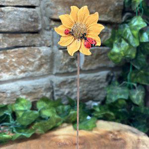 Ladybug Flower Stake Yellow