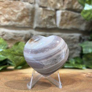 Banded Agate Puff Heart 5.5cm