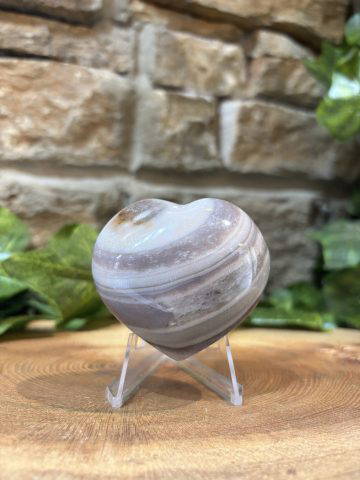 Banded Agate Puff Heart 5.5cm