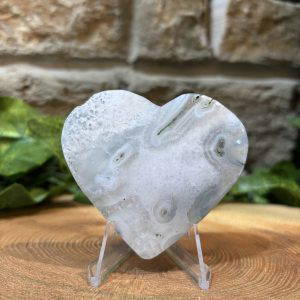 Moss Agate Crystal Heart Large 7cm
