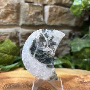 Moss Agate Crystal Moon 6cm