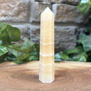 Yellow Calcite Crystal Point 10cm