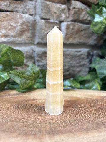 Yellow Calcite Crystal Point 10cm