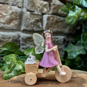 Little Fairy With Bicycle & Bunny