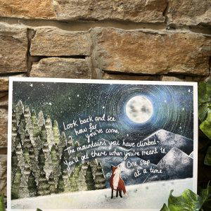 Fox Under Moon Print How Far You Have Come