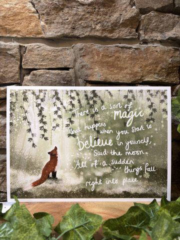 Fox Under Moon Print Believe In Yourself