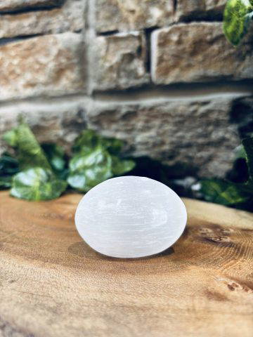Selenite Crystal Palm Stone