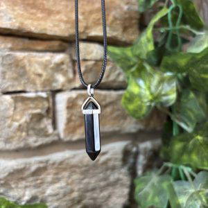 Black Onyx Double Pointed Crystal Necklace