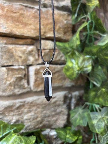 Black Onyx Double Pointed Crystal Necklace