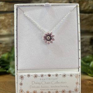 Lavender Daisy Necklace
