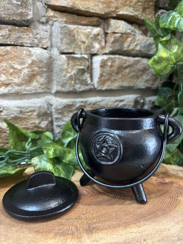 Cast Iron Black Cauldron 12cm