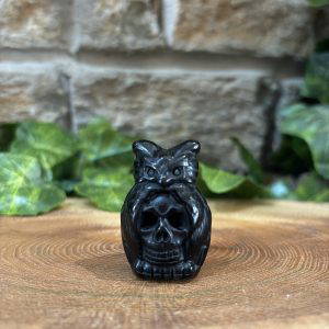 Obsidian Crystal Gothic Owl 4cm