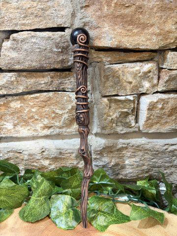 Obsidian Crystal Wand