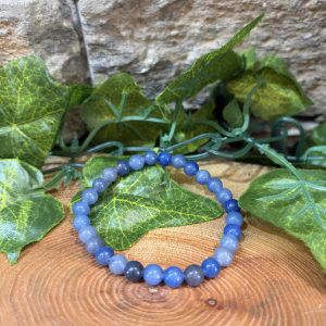 Blue Lace Agate Beaded Bracelet