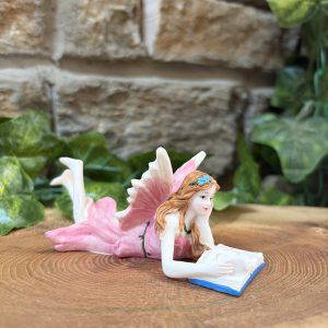 Reading Fairy Figurine Pink