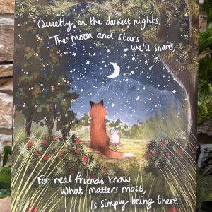 Fox Under Moon Print Friendship