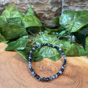 Snowflake Obsidian Crystal Beaded Bracelet