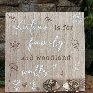 Autumn Hedgehog Plaque Family