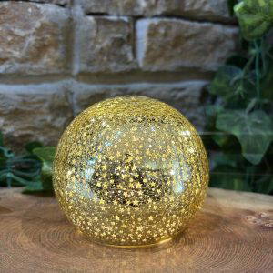 Gold Sparkle LED Glass Ball Light