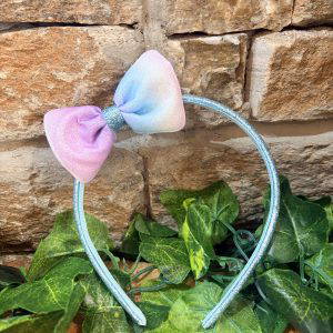 Glitter Bow Headband Blue