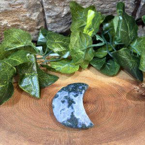 Moss Agate Crystal Moon