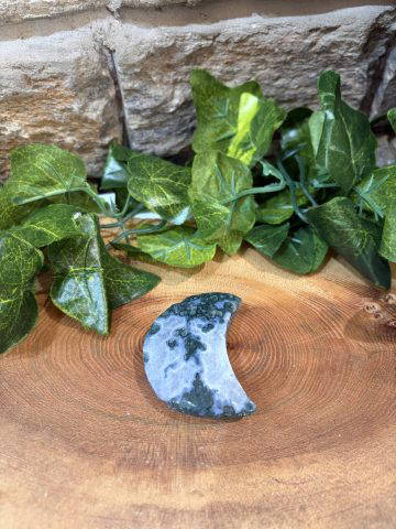 Moss Agate Crystal Moon