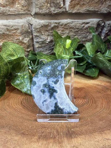 Moss Agate Crystal Moon - Image 2
