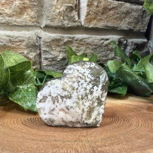 Moss Agate Crystal Heart 6cm